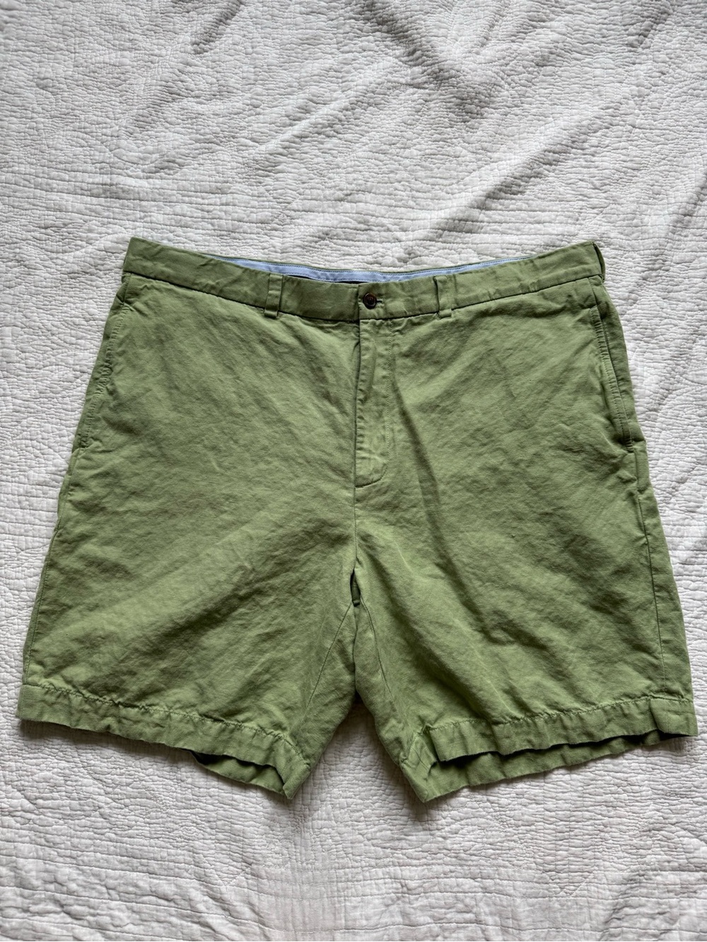 Men's Brooks Brothers Light Green Linen Blend Shorts, W40